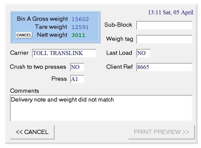 Touchscreen example